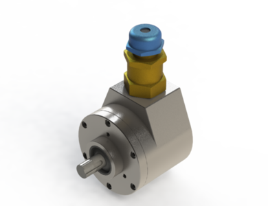 Illustration of an Ex- absolute rotary-encoder of the series CSMXE from Hohner Elektrotechnik GmbH in Germany
